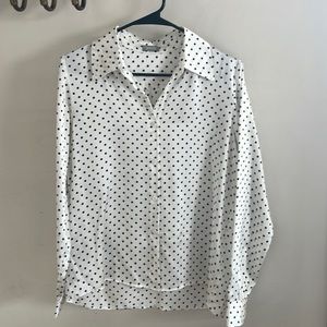 Closet closing NWT Aquarius Cocktail Silk Polka Dot Button Down Blouse Top Sz 0